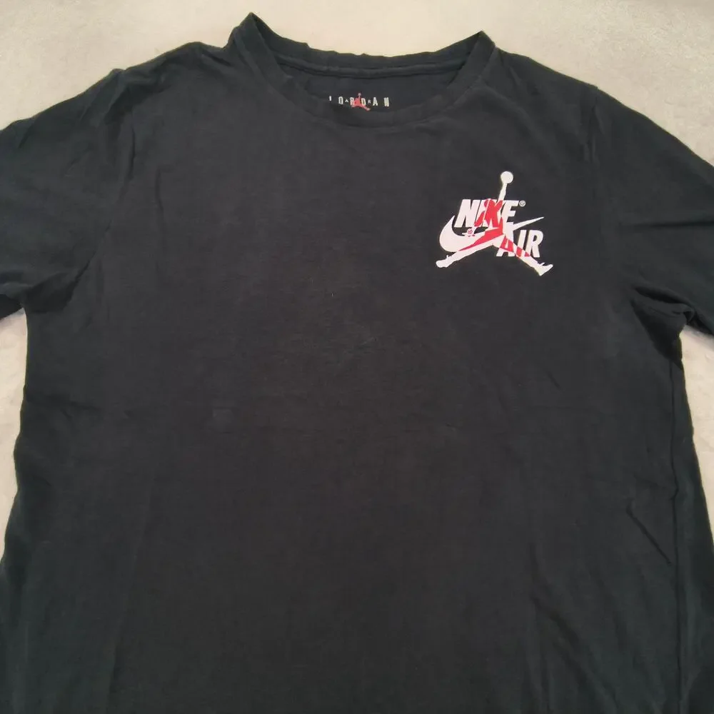 Nike Air Jordan Short Sleeve Graphic Shirt Youth Boys Size Extra Large XL Black